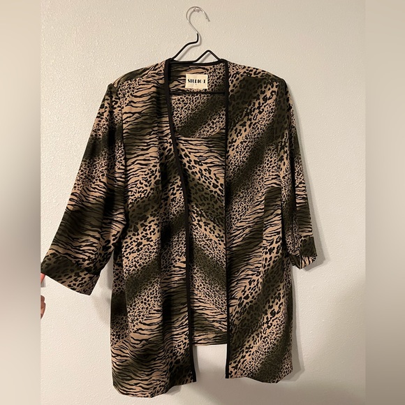 Studio One Tops Vintage Leopard Print Cover Up Blazer Poshmark